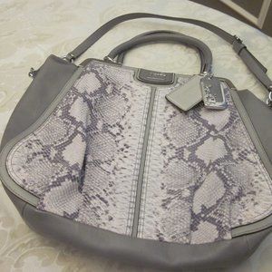 Coach silver/grey Madison Pinnacle Embossed Python - Like New